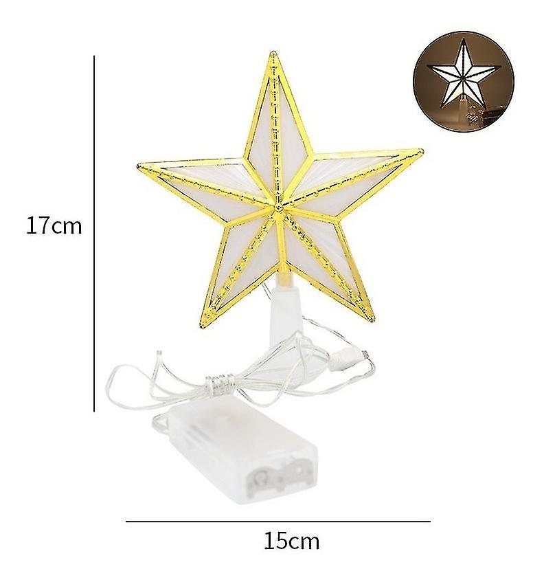 Christmas Tree Decorations Tree Topper Lights， Christmas Tree Pentagram Led Tree Topper Star With Lights (1pcs)