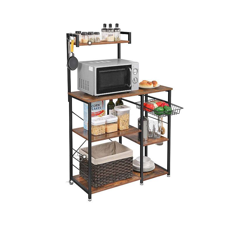 Industrial Brown Baker’s Rack with Shelves