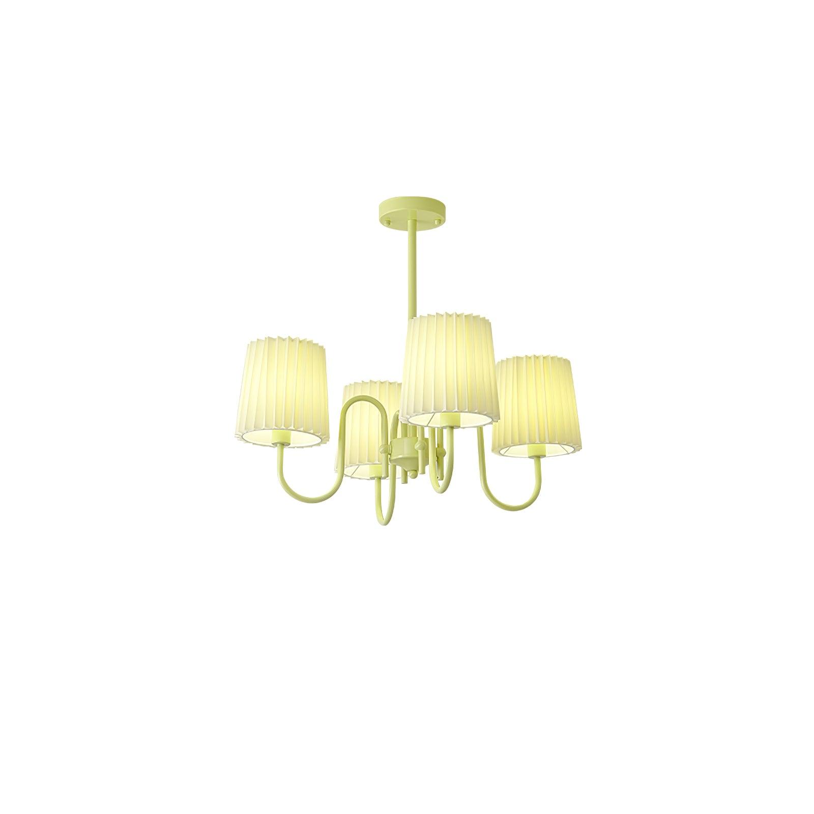 Pleated Fabric Matcha Chandelier