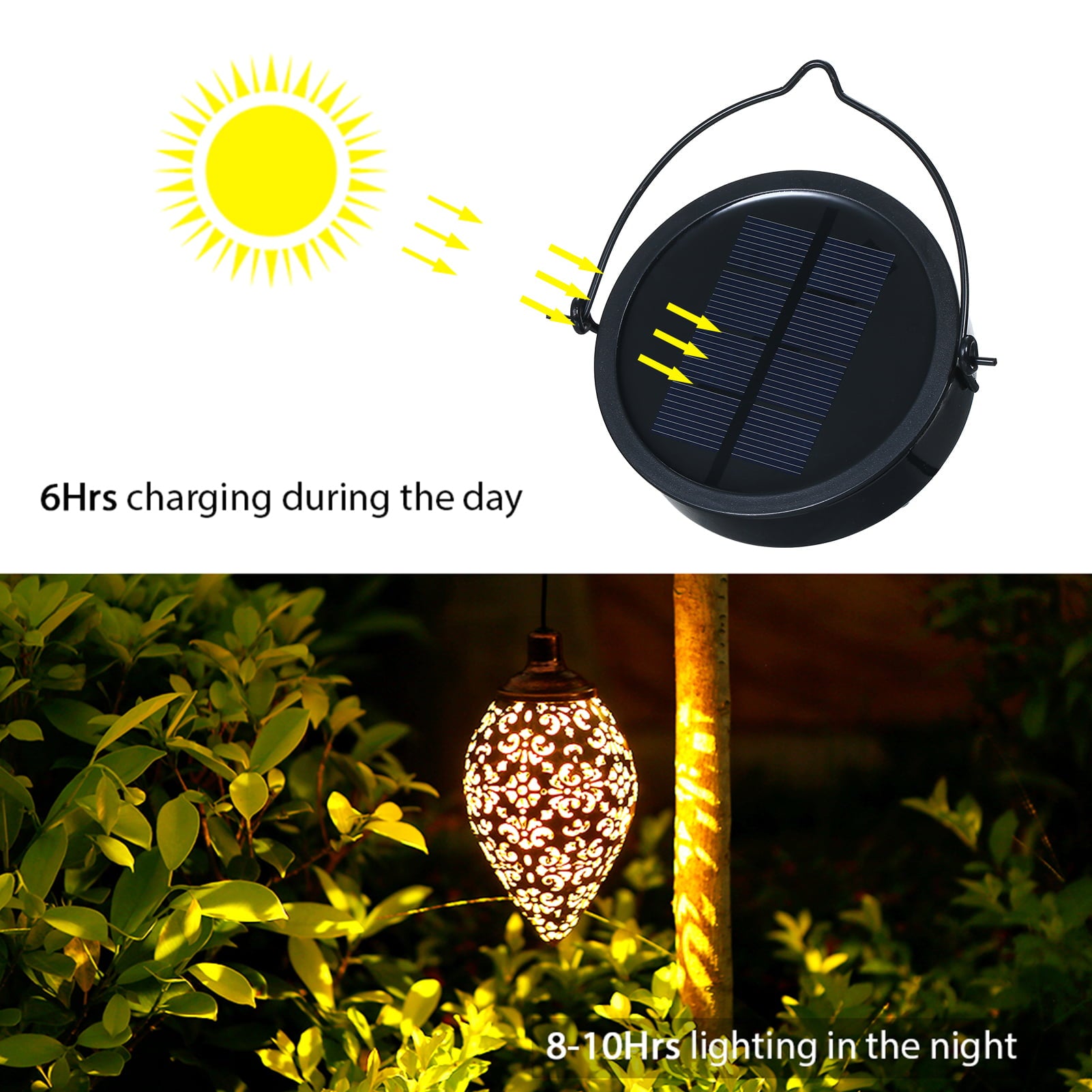 Tomshine Solar Garden Light Outdoor，Hanging Solar Lantern Waterproof for Patio Garden Courtyard Pathway