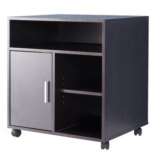 Basicwise Storage Printer Black Kitchen Storage Stand with Casters QI003556.B