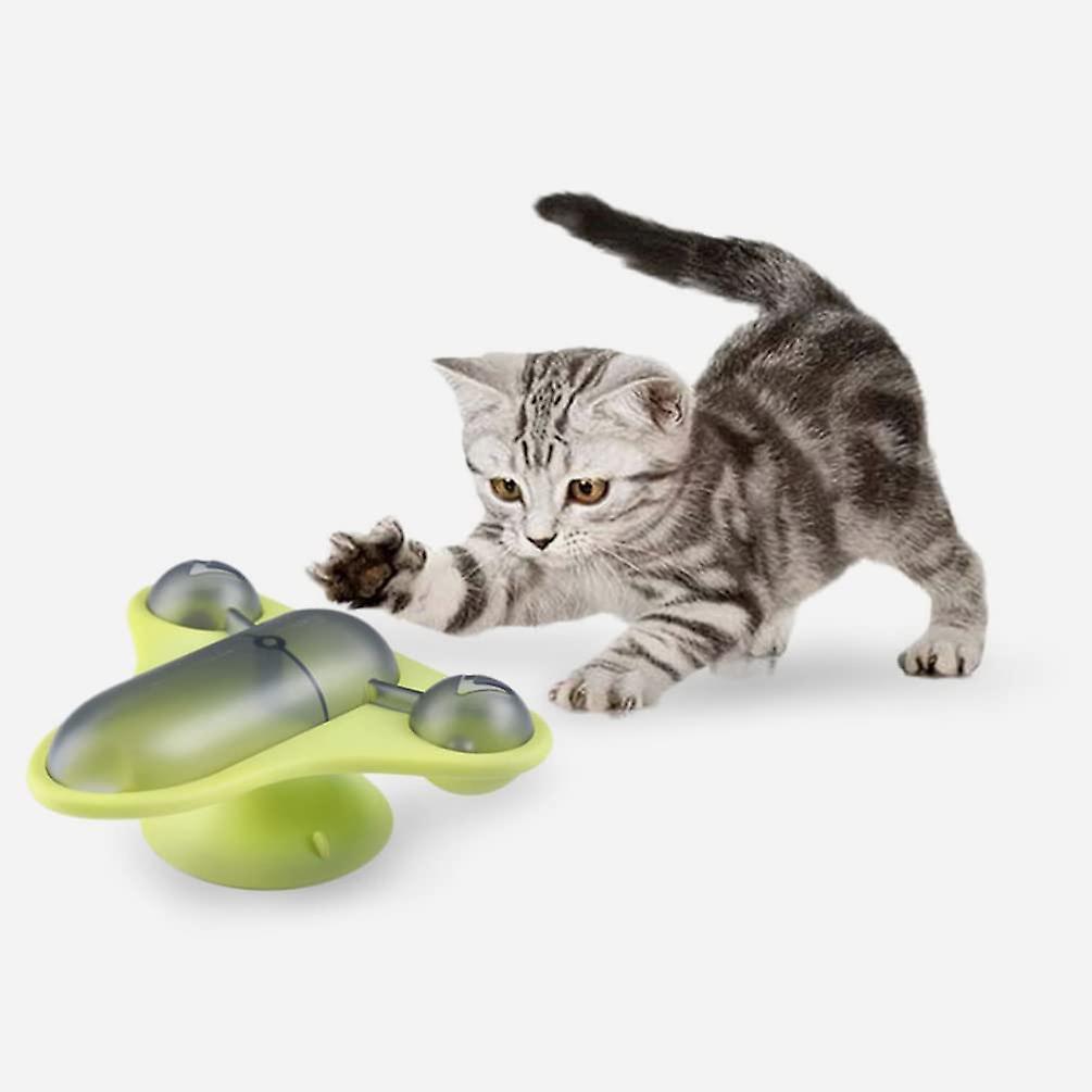 Cat Slow Feeder Food Ball Plane Shaped Cat Treat Dispenser Kitten Food Toy Pet Leakage Food Ball For Cat Dog Kitten Puppy Light Green -