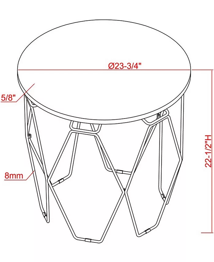 Furniture of America Biancah Round End Table