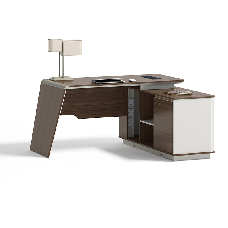 ANDERS Executive Desk Reversible Return 1.4M - Australian Gold Oak & Beige