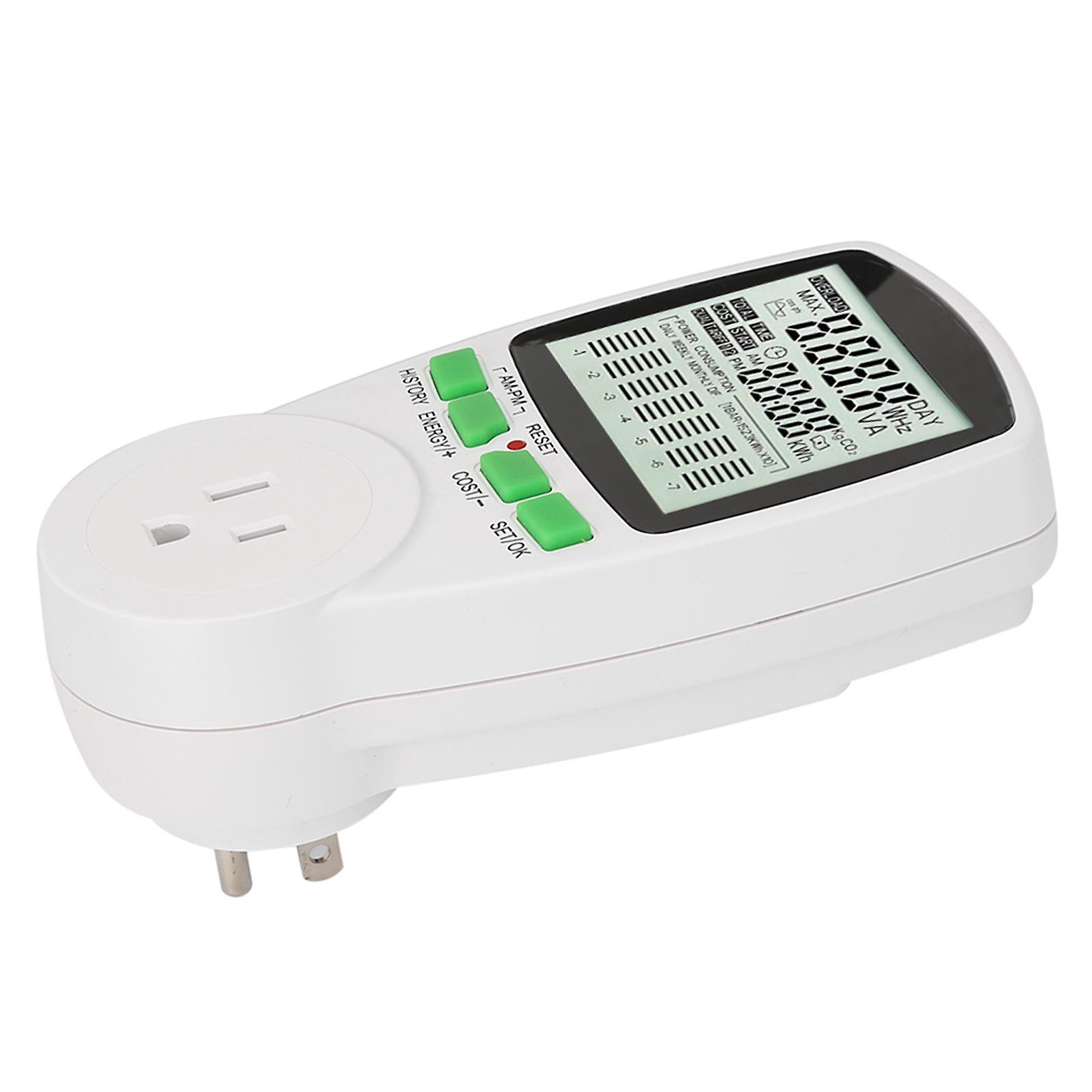 Energy Monitor 0.000kwh9999kwh Power Meter Plug 016a Electricity Usage Monitor(us 110v)