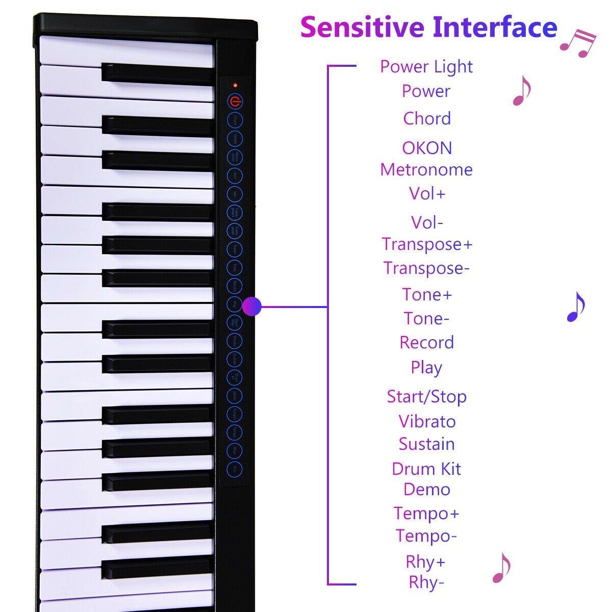 88-Key Portable Electronic Piano, with a Handbag