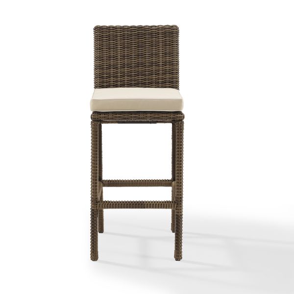 Bradenton 2Pc Outdoor Wicker Bar Height Bar Stool Set