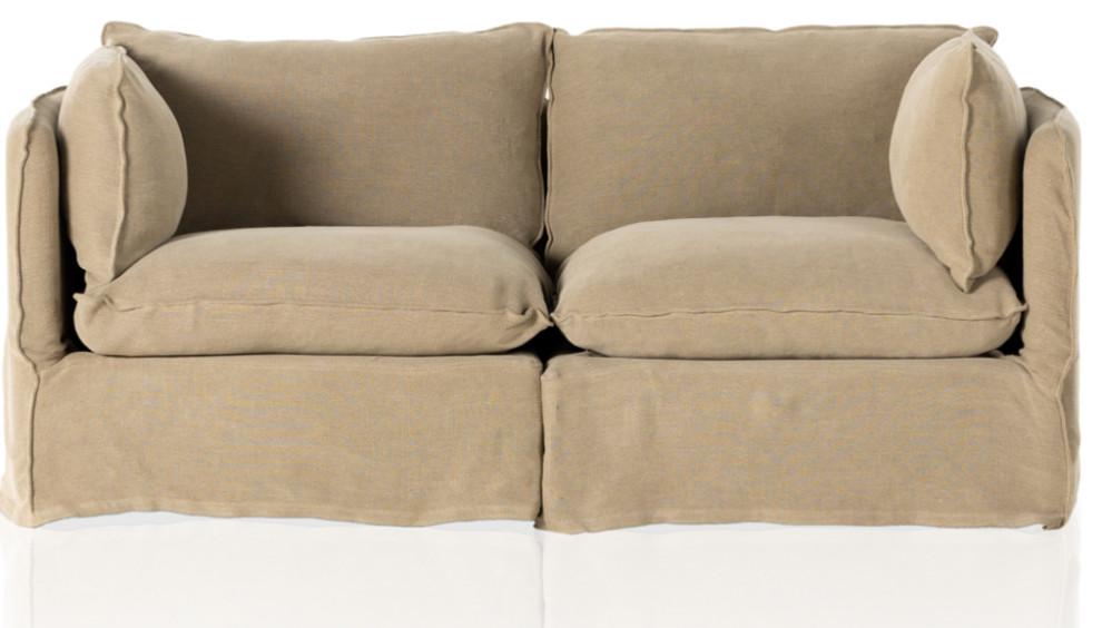 Angie Slipcover 2 Piece Sofa Sectional   Transitional   Loveseats   by Marco Polo Imports  Houzz