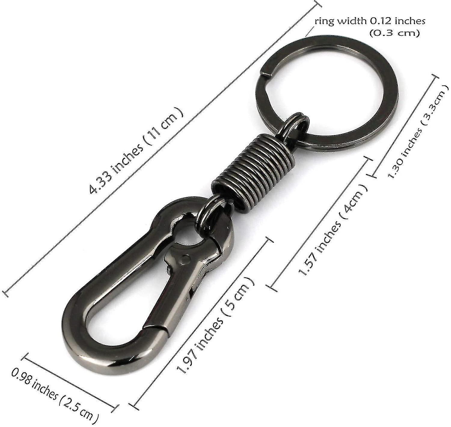 3pcs Retro Style Simple And Tough Carabiner Shape Keychain Metal Retro Keychain (black)