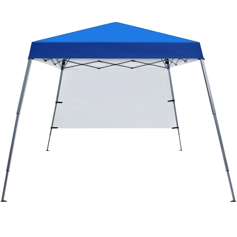 Easyfashion 10x10ft Pop-Up Canopy with Sun Shade Wall， Blue