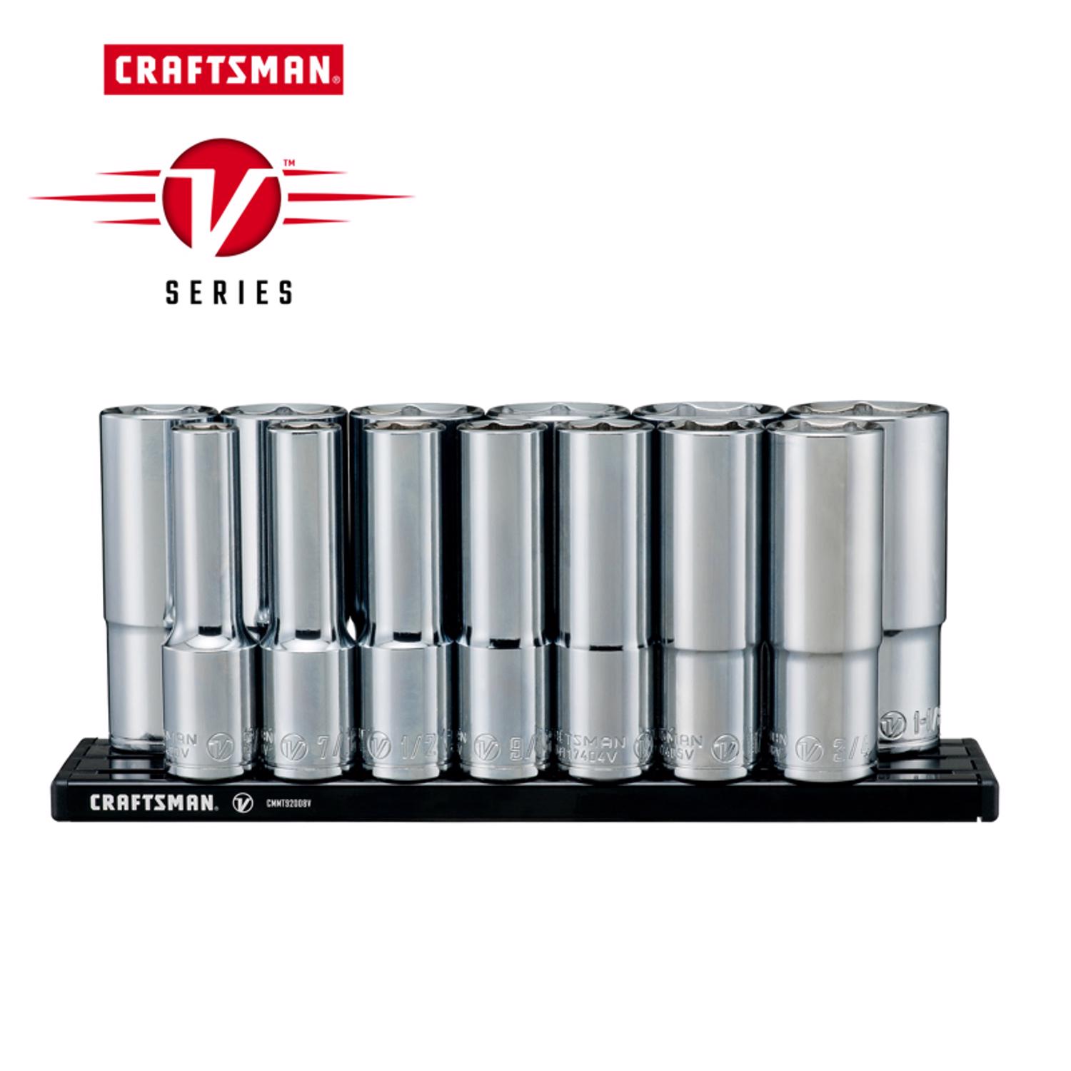 Craftsman V-Series 1/2 in. drive SAE 6 Point Deep Socket Set 13 pc