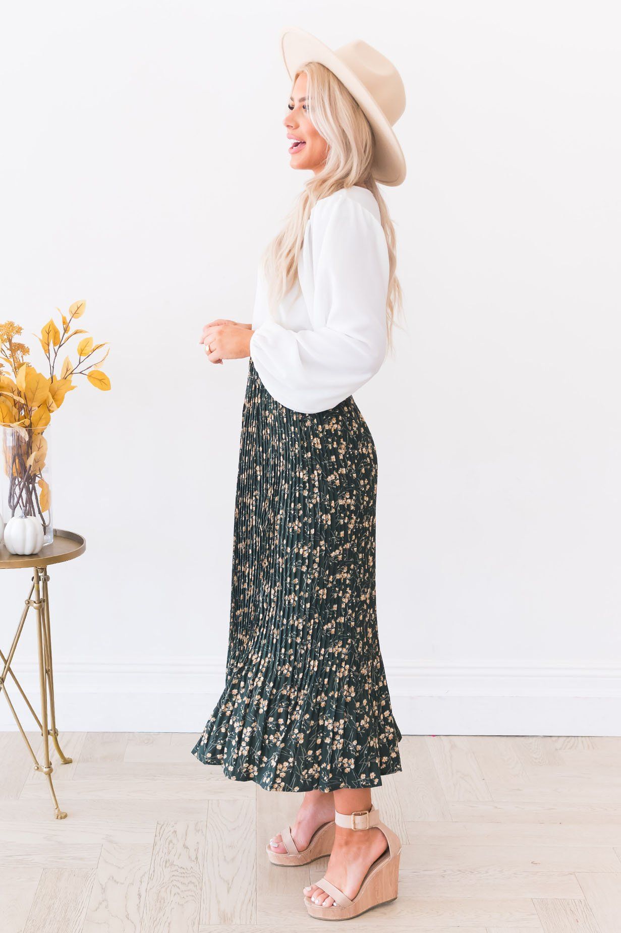 Fall Floral Modest Skirt