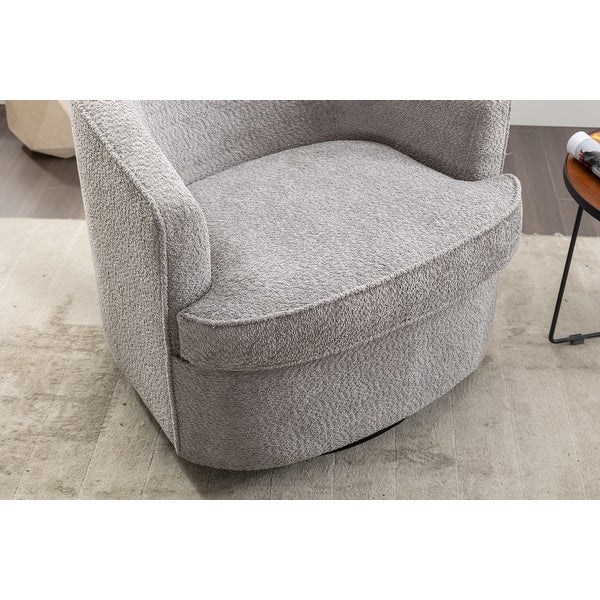 Leisure Armchair Swivel Barrel Chair Round Accent Sofa Lounge Armchair for Livingroom， Gray