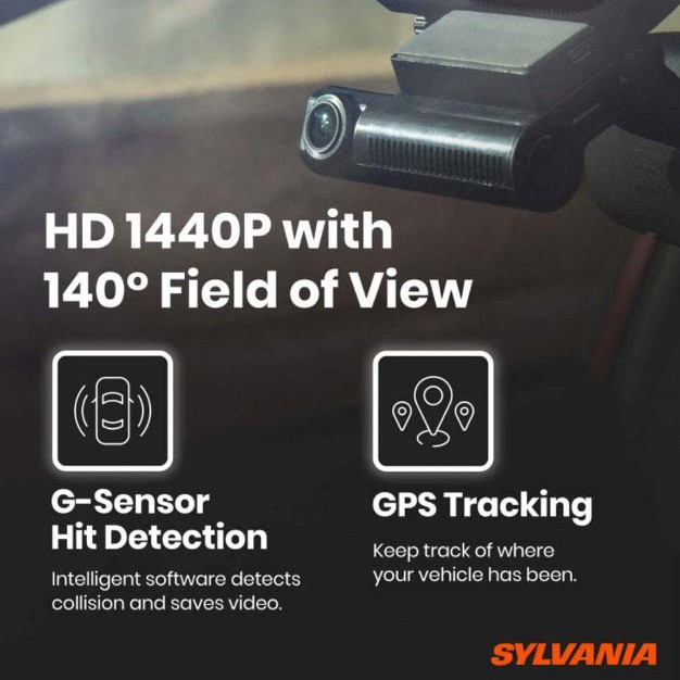 Sylvania Roadsight Stealth Combined 280 Degree View Dash Camera And Rear Camera Bundle With 32gb Memory Card Loop Recording And G Sensor