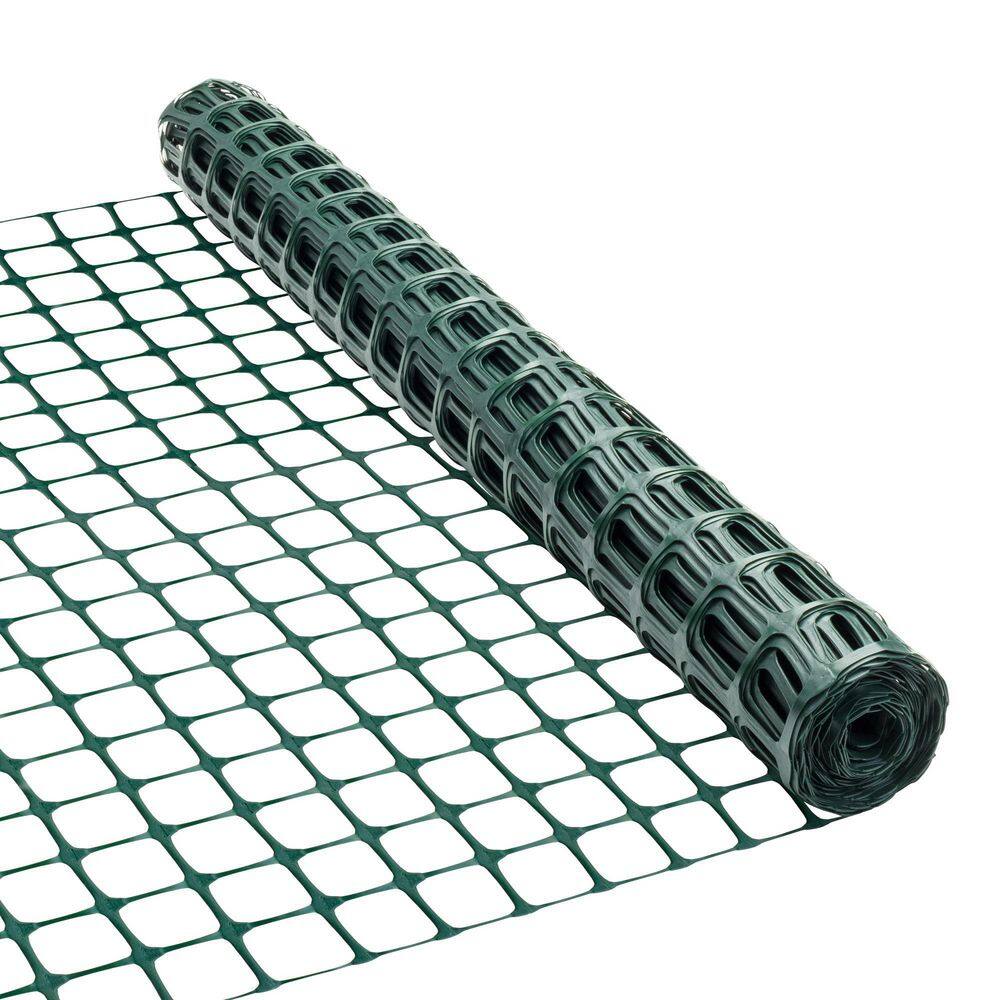 Everbilt 3.3 ft. x 25 ft. Green Plastic Garden Fence with 1 in. Mesh Size 83270