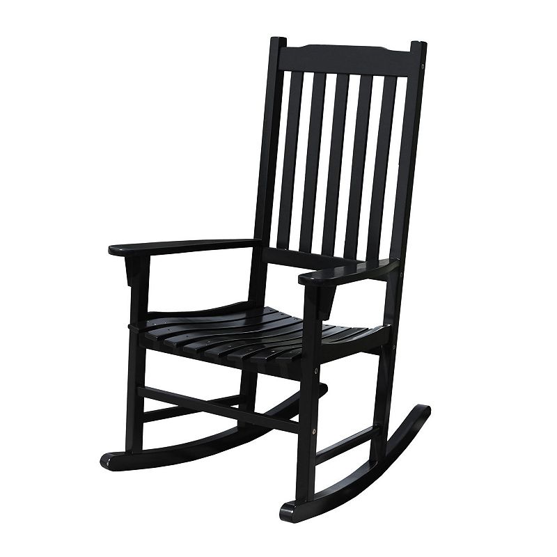 Northbeam Solid Acacia Hardwood Outdoor Patio Slatted Back Rocking Chair