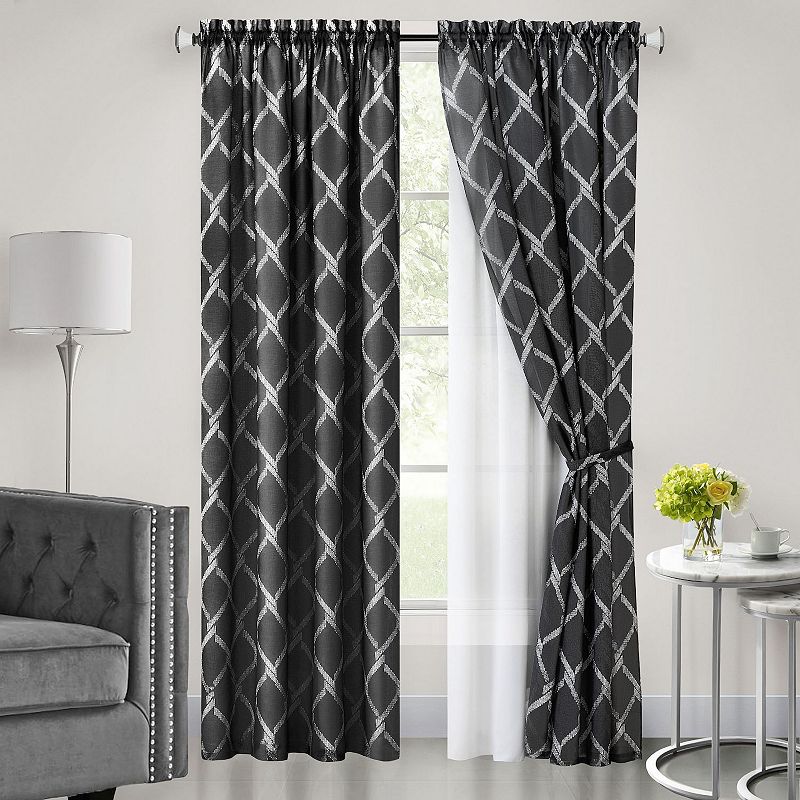 Achim Bombay Double Layered Window Curtain Panel