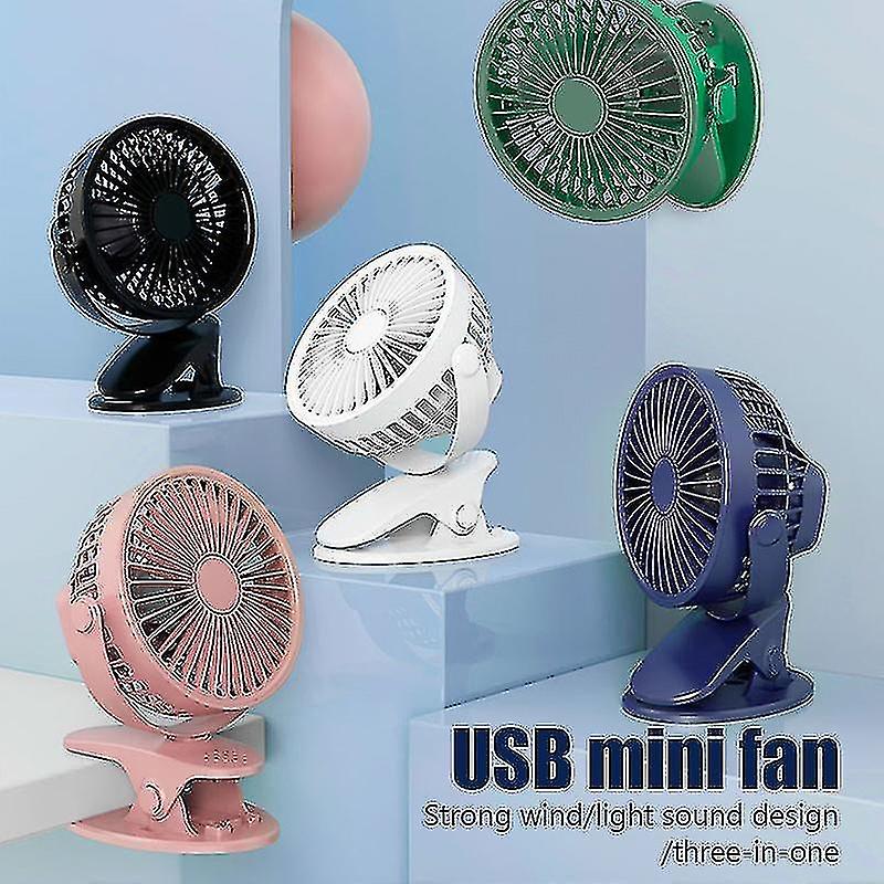 Stroller Rechargeable Fan Handheld Usb Car Mounted Lazy Deskto Mini Halter Little Fan Gift