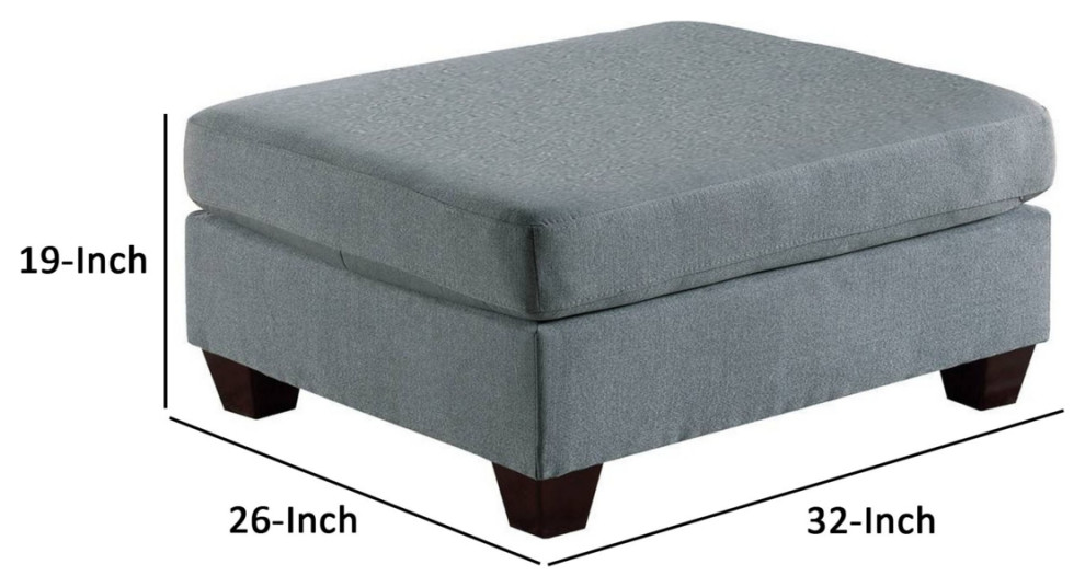 32 Inch Modern Square Ottoman With Plush Foam Seating Gray Linen Fabric   Transitional   Footstools And Ottomans   by Dot  ampBo  Houzz