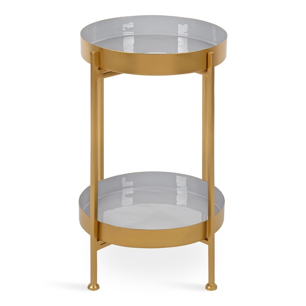 Kate and Laurel Nira Two Tiered Metal Side Table   15x15x24