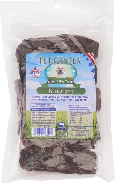 Pet Center Beef Stakes Dehydrated Dog Treats， 8-oz bag