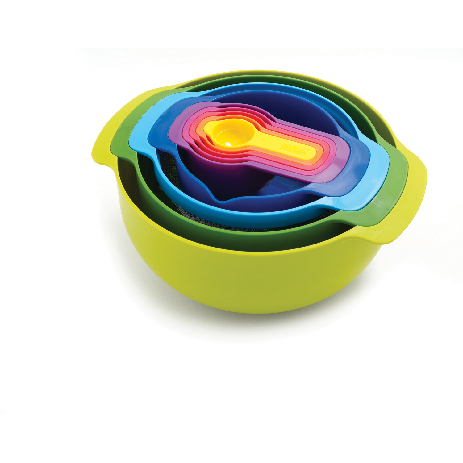 Joseph Joseph Nest 3 qt Polypropylene Multicolored Mixing Bowls and Measuring Set 9 pc