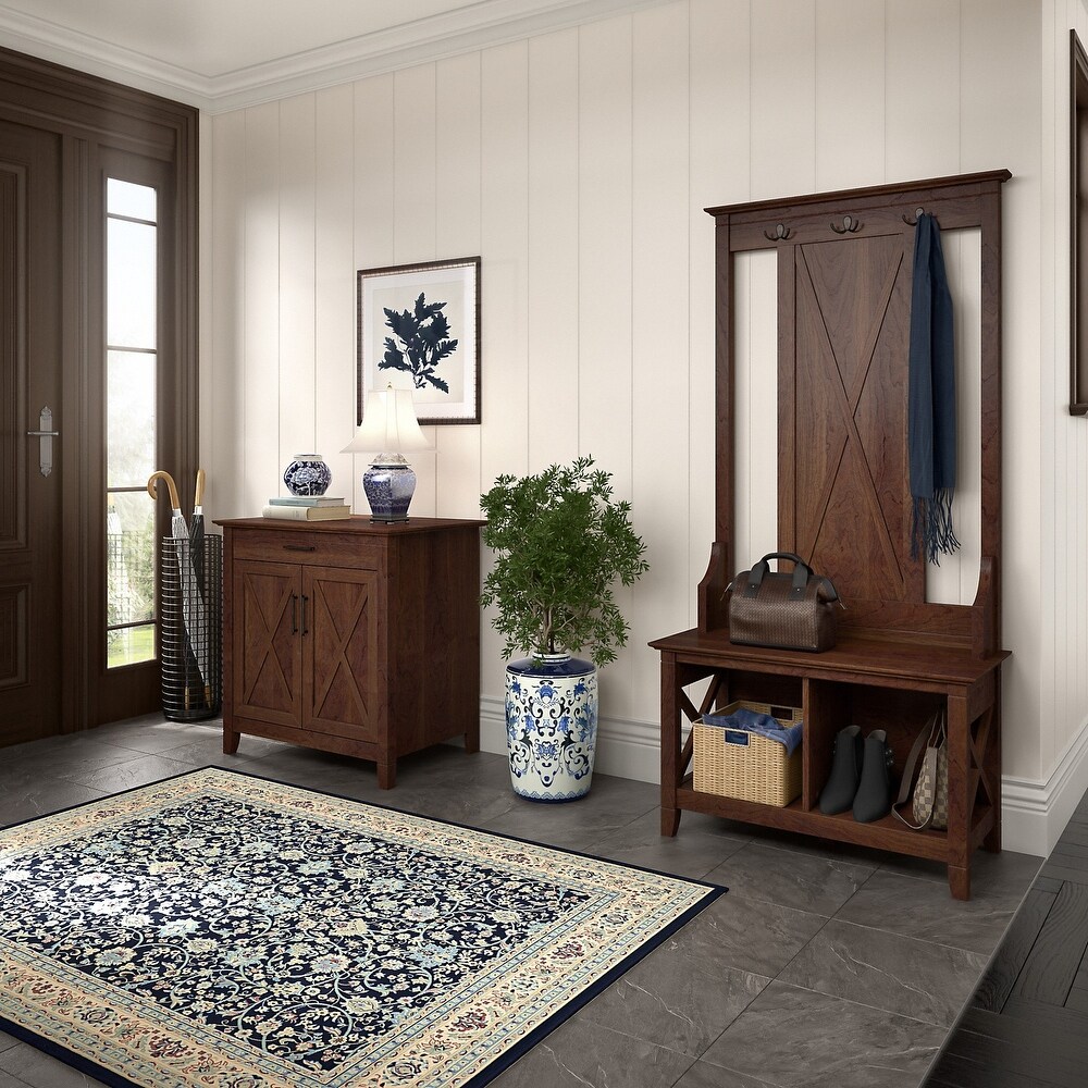 Key West Entryway Storage Set with Armoire Cabinet by Bush Furniture