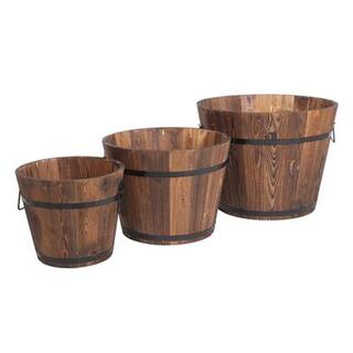 Karl home Wooden Bucket Barrel (Set of 3) 938113775938