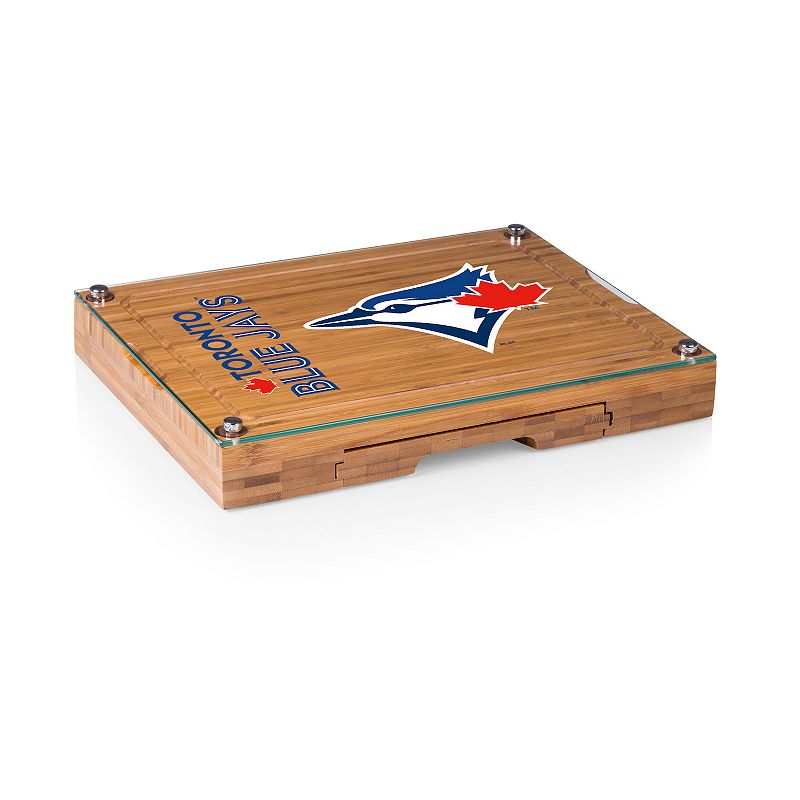 Picnic Time Toronto Blue Jays Concerto Glass-Top Cheese Cutting Board and Tools Set