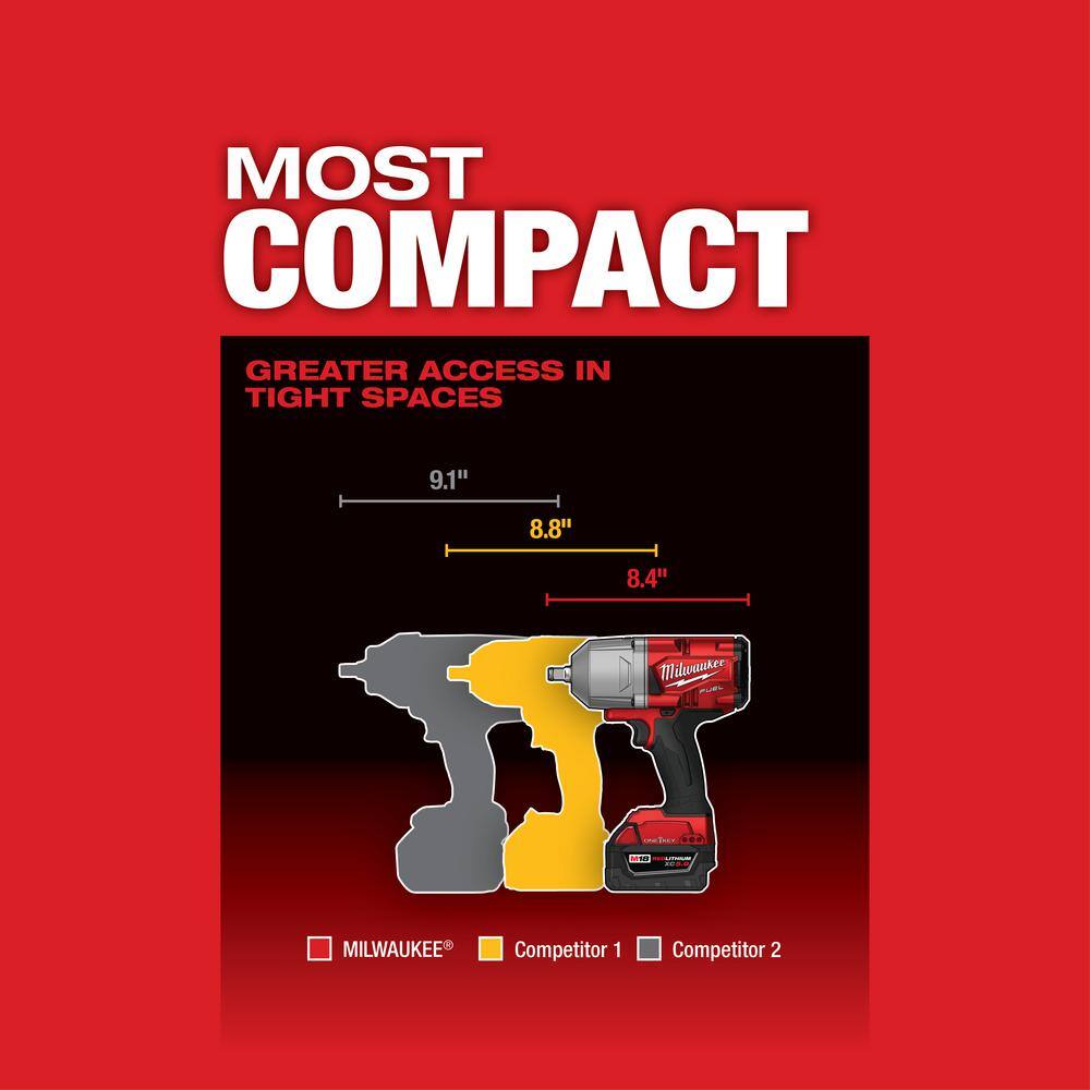 MW M18 FUEL ONE-KEY 18V Lithium-Ion Brushless Cordless 12 in. Impact Wrench with Friction Ring (Tool-Only) 2863-20