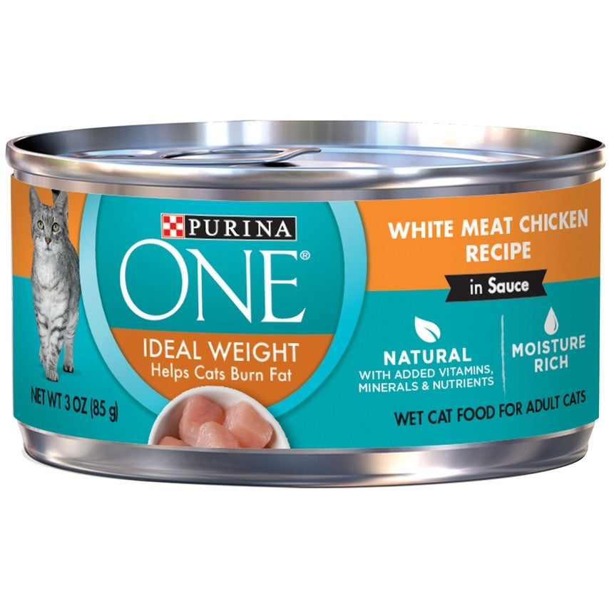 Purina ONE Ideal Weight White Meat Chicken in Sauce Canned Cat Food