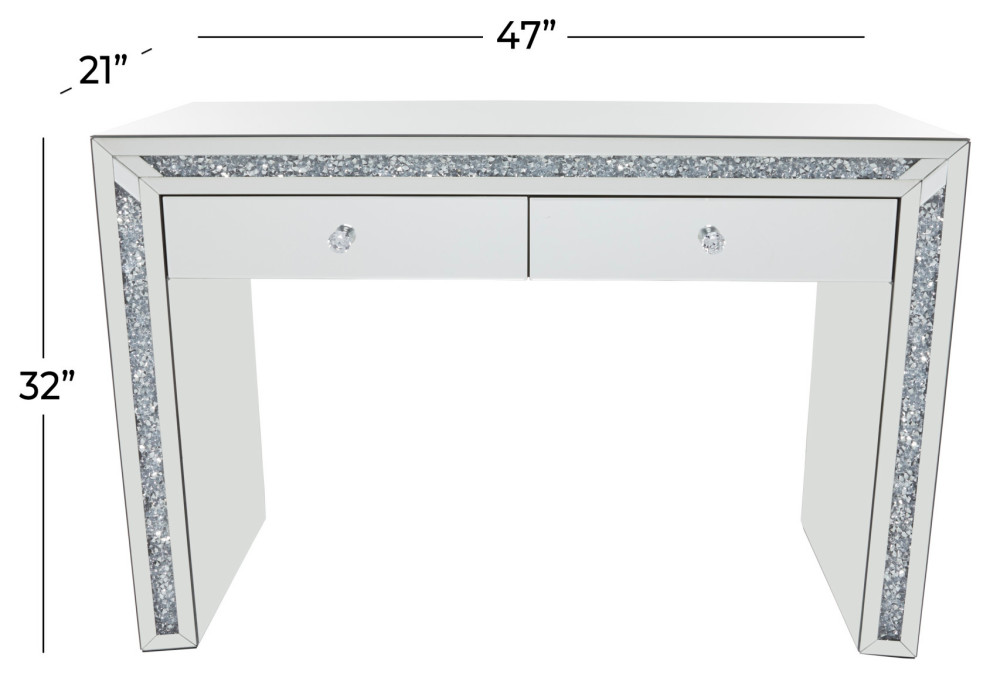 Glam Silver Wood Console Table 560598   Contemporary   Console Tables   by Brimfield  ampMay  Houzz