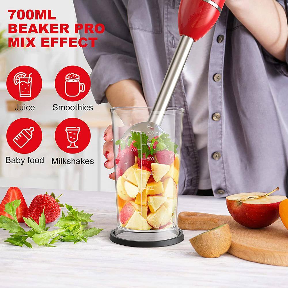 Galanz 2-Speed Multi-Function Retro Hand Immersion Blender in Hot Rod Red 985120365M