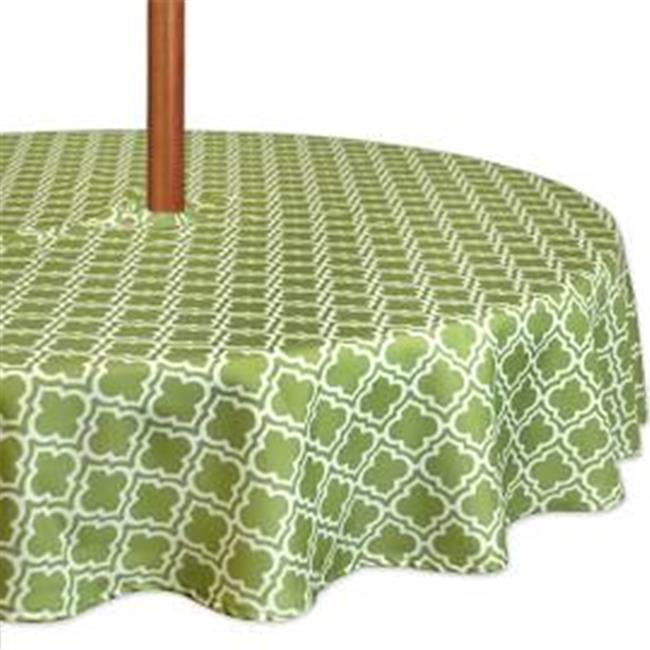 Green Lattice Outdoor Tablecloth With Zipper 60 inch Round