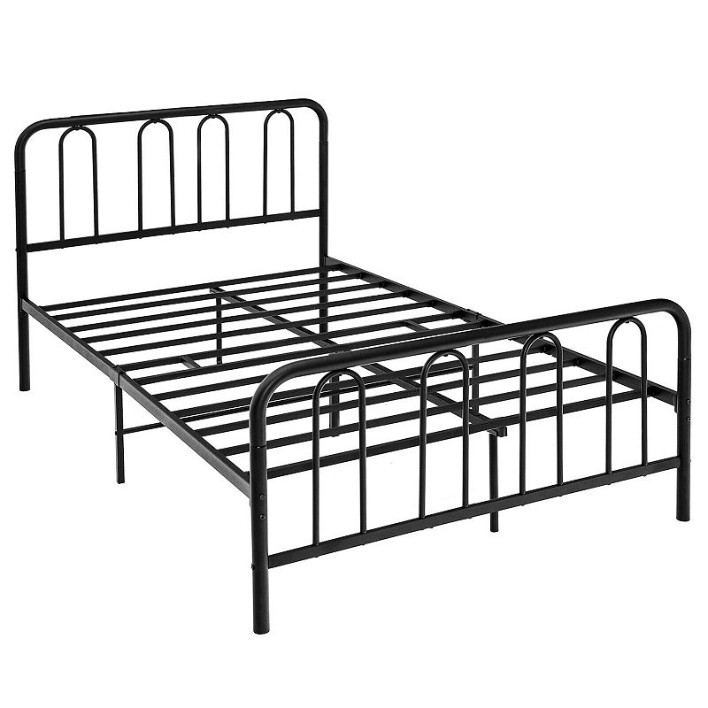 Metal Bed Frame with Headboard and Footboard