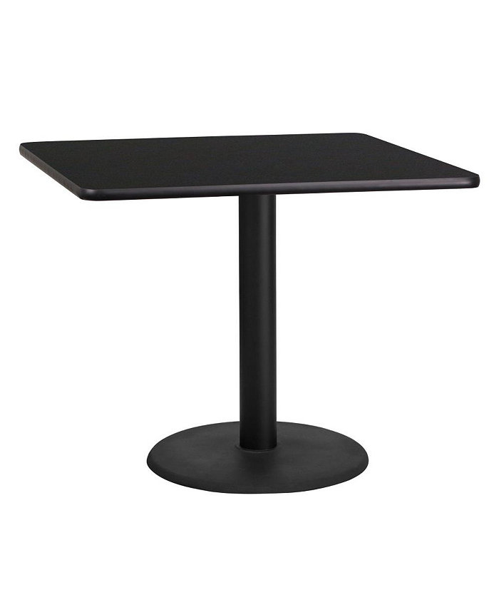 EMMA+OLIVER 36 Square Laminate Table Top With 24 Round Table Height Base