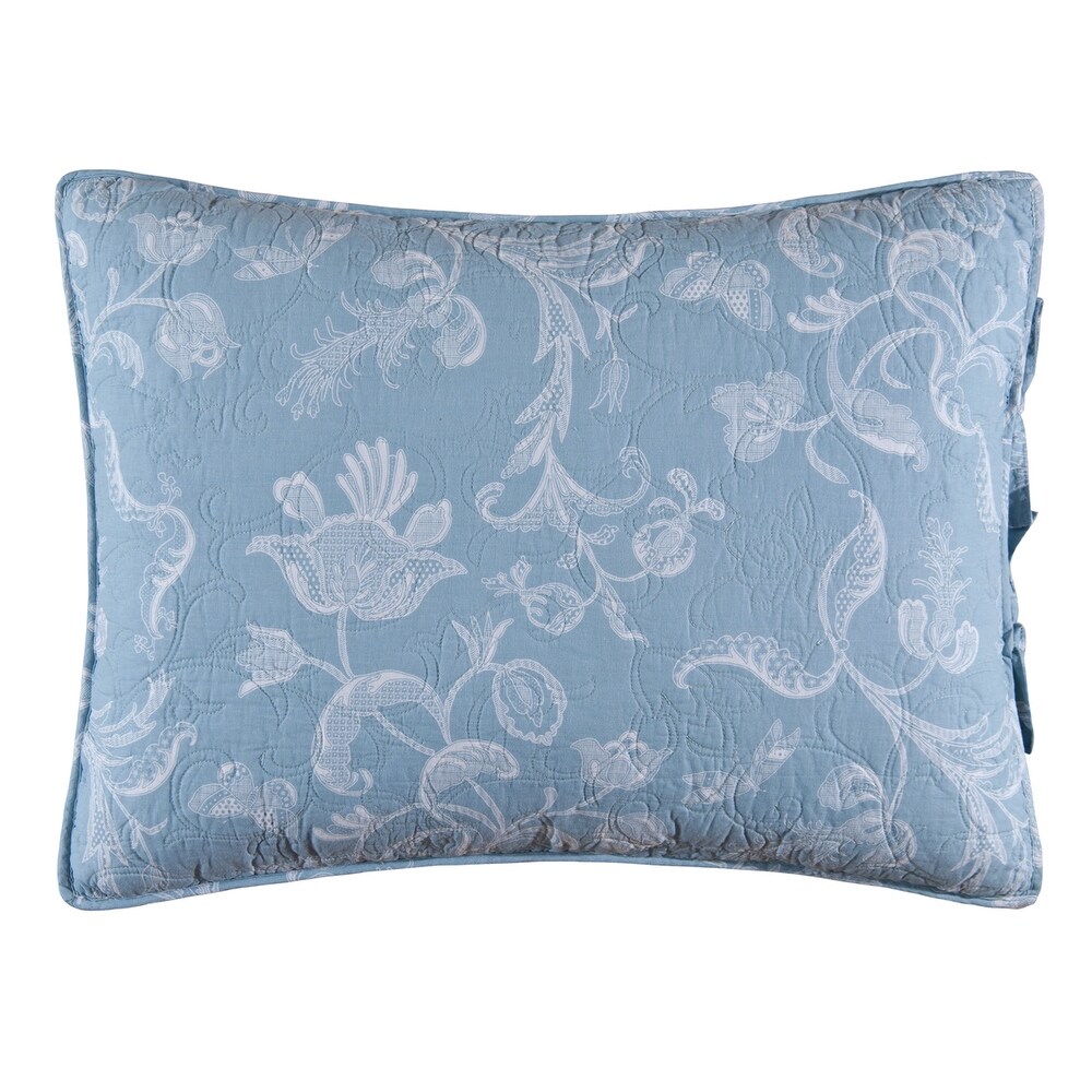 Colonial Williamsburg Eliza Lace Blue Euro Sham