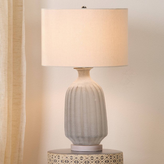 Frosted Glass Table Lamp With Shade Gray Splendor Home