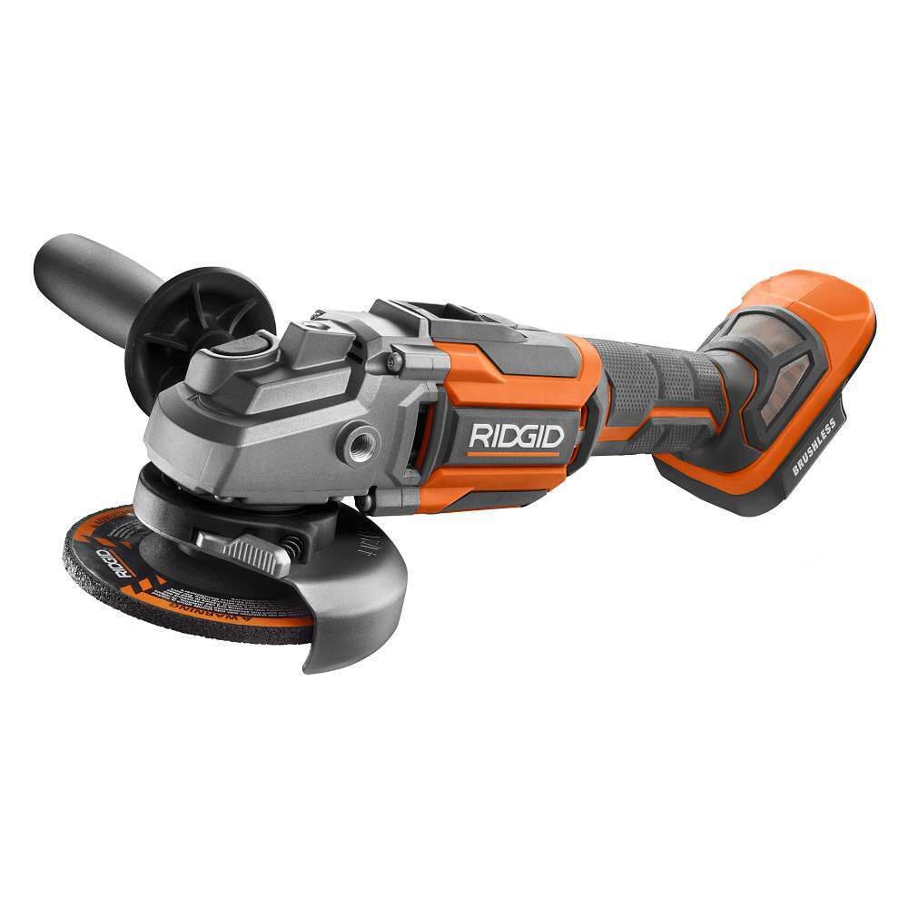 RIDGID 18V Brushless Cordless 4-12 in. Slide Switch Angle Grinder (Tool Only) R86042B