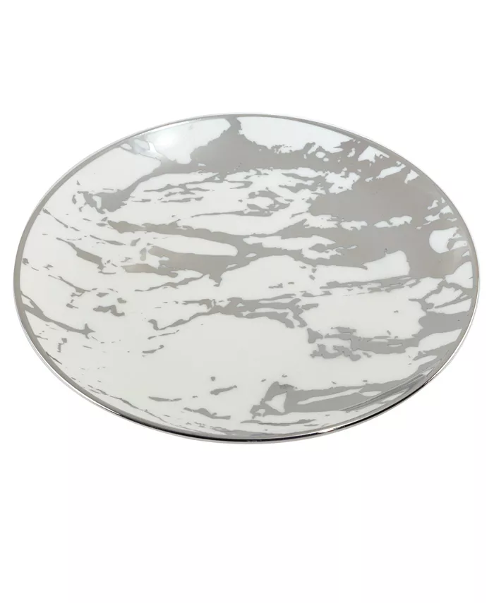 Certified International Matrix Silver-Tone Plated Canape Plates Set of 6