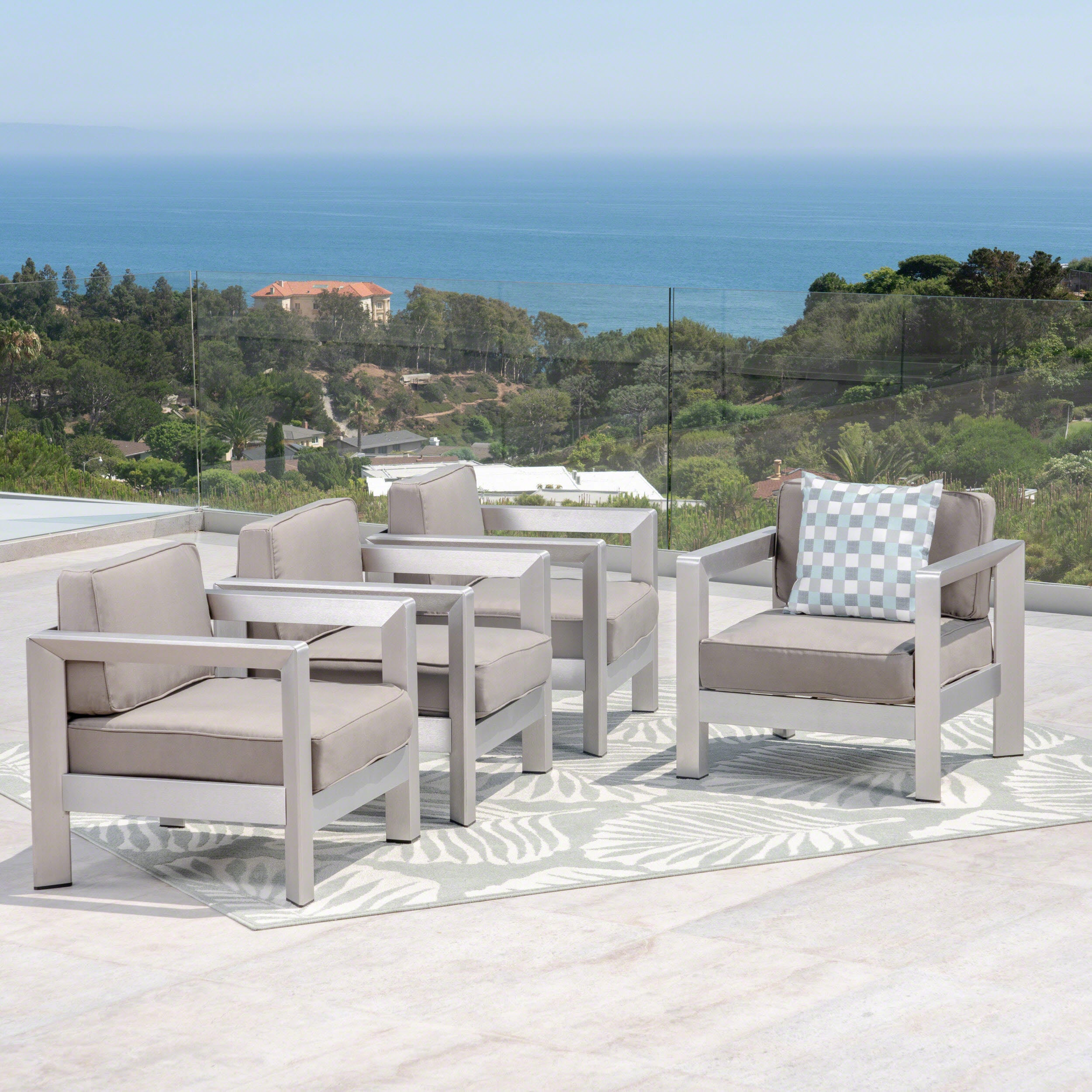 Booth Outdoor Aluminum Club Chairs