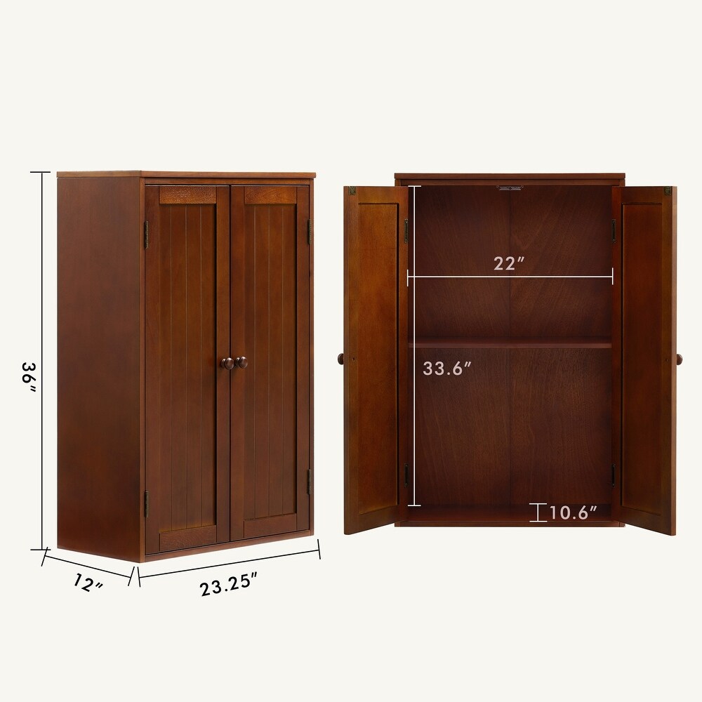 Freestanding Wooden Floor Cabinet with Double Door