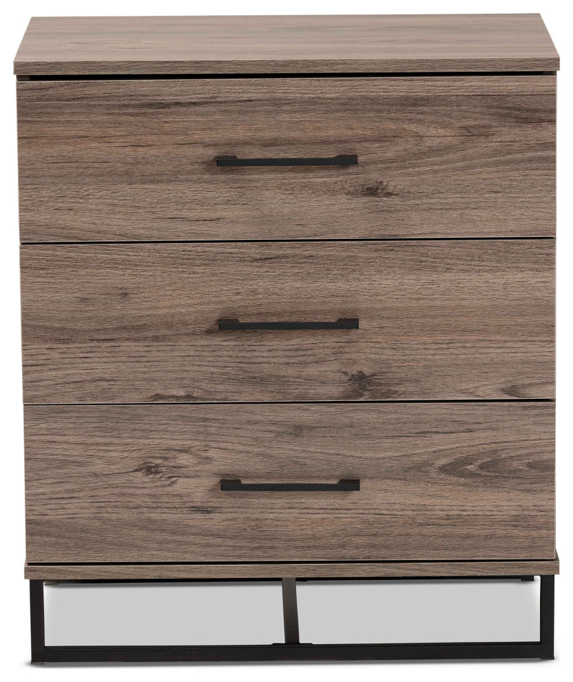 Daxton Modern and Contemporary Rustic Oak Finished Wood 3 Drawer Storage Chest   Transitional   Accent Chests And Cabinets   by GwG Outlet  Houzz