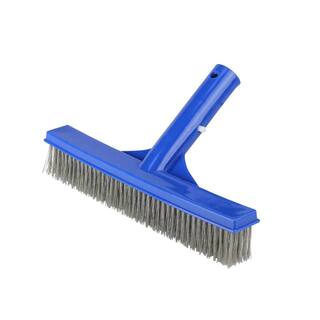 Pool Central 9.75 in. Blue Stainless Steel Algae Brush for Cement Pools 32756944