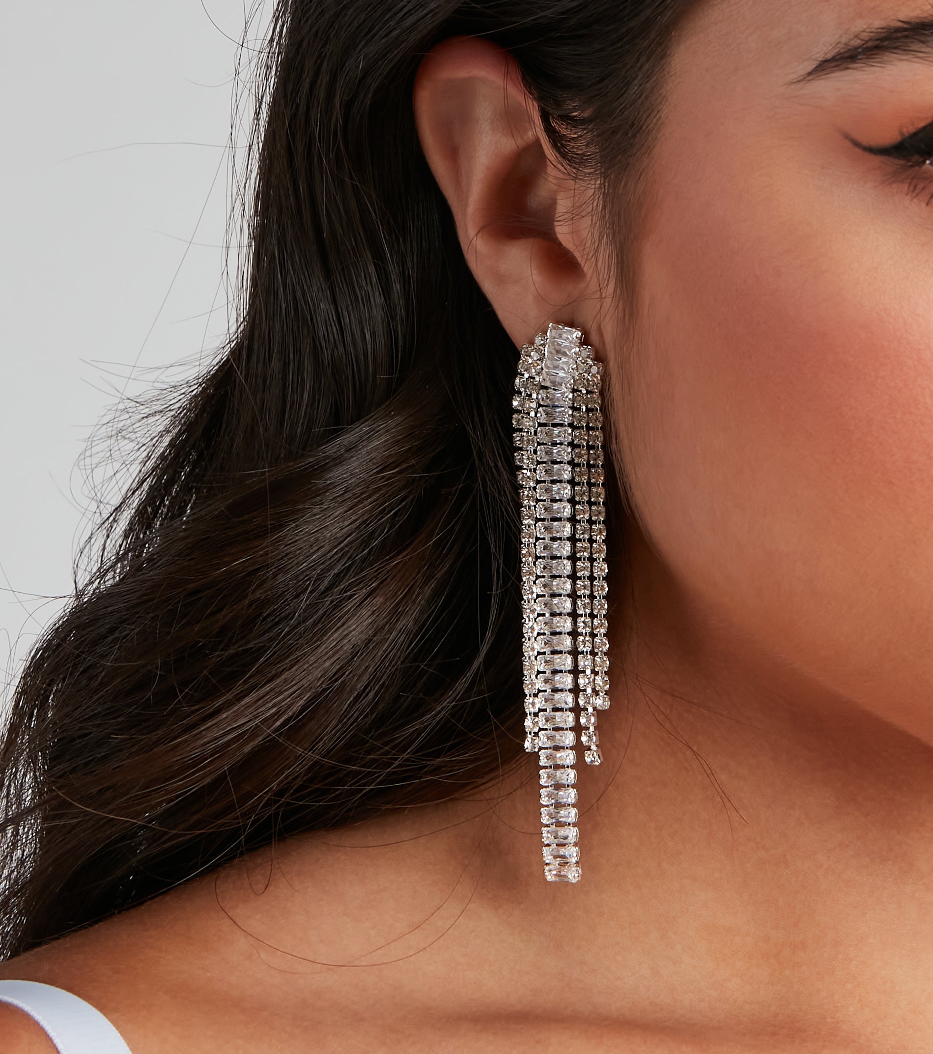 Serve Up Glam Linear Fringe Earrings