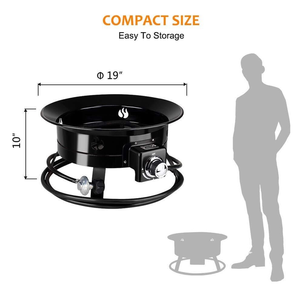 Camplux Outdoor 19 Inch Diameter Portable Propane Fire Pit