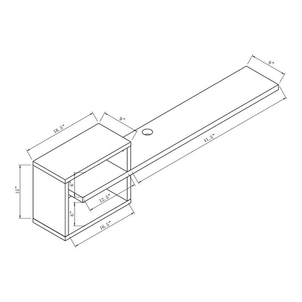 DH BASIC Modern 60-inch Open Shelf Floating TV Stand by Denhour