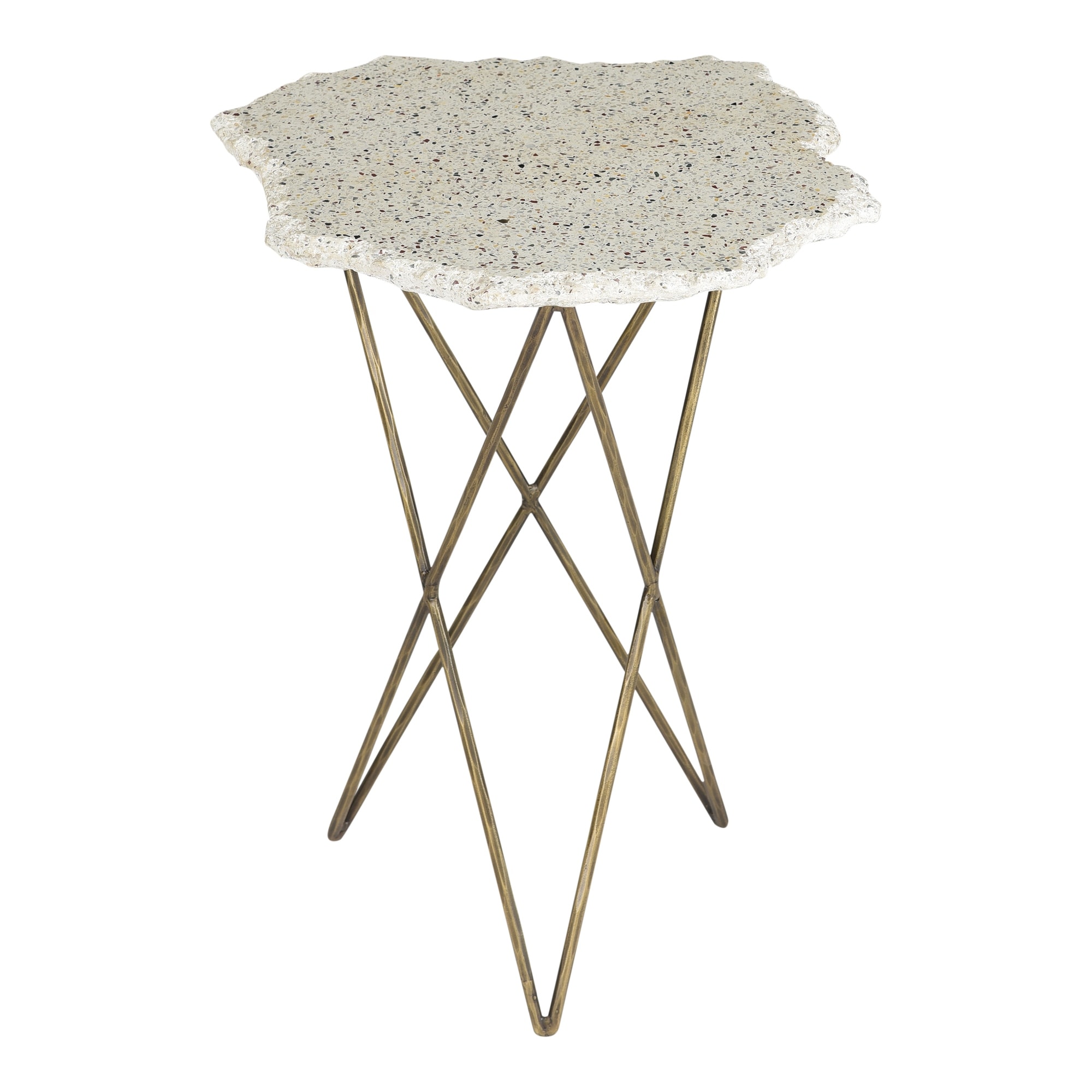 Aurelle Home Positini Modern Terrazzo Top Side Table