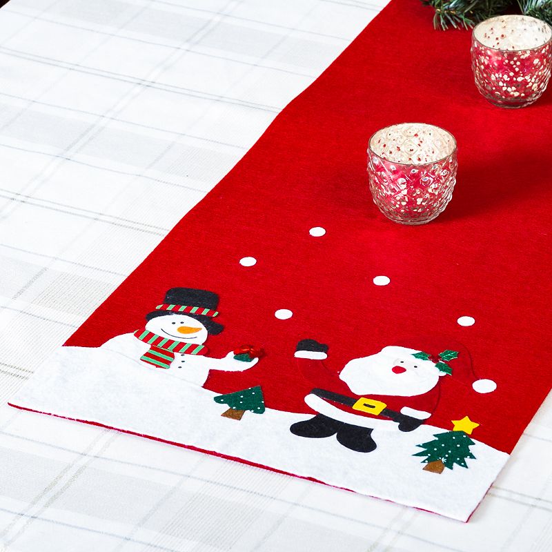 Christmas Holiday Santa And Friends Table Runner