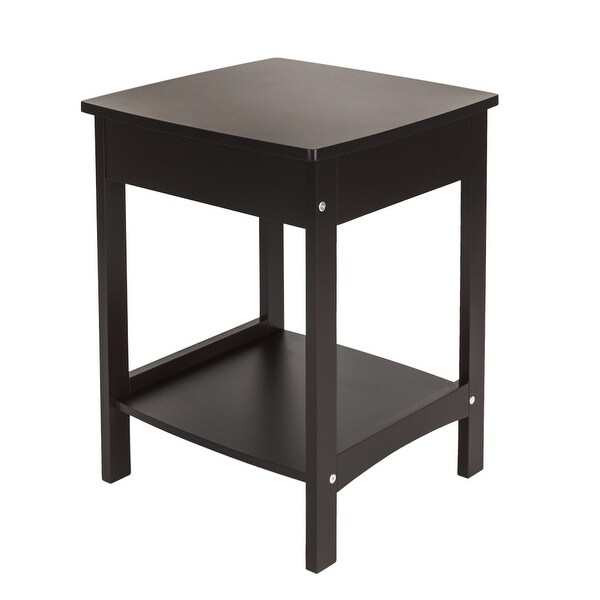 Coffee Side Table with Two Drawers Coffee - 17.32 x 17.32 x 21.85 INCH